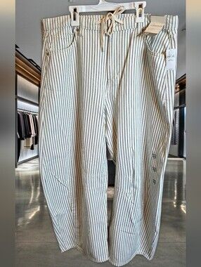 732. Gap Horseshoe High Rise Pinstripe Barrel Jeans - Size 32 / 14R